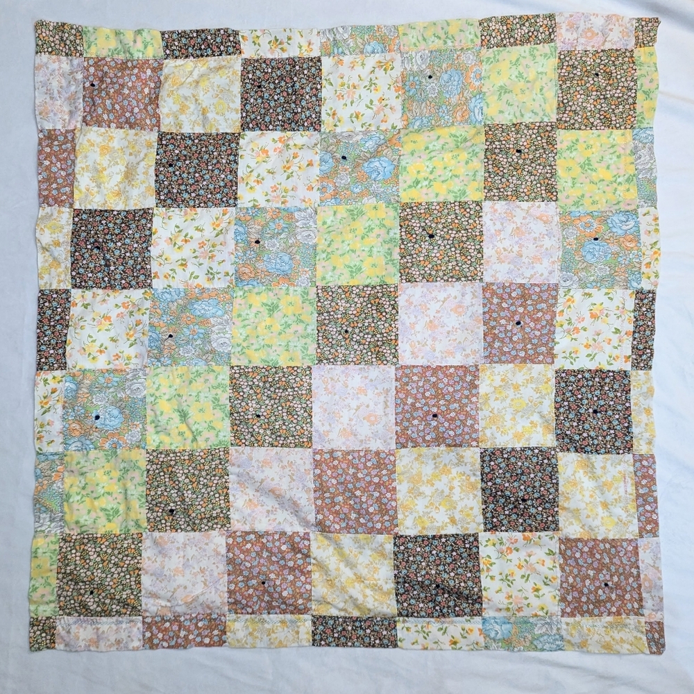 Handmade Patchwork Quilt Toile De Jouy Floral Blanket Reversible